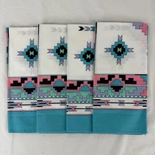 Lot Of 4 Vintage Made USA Hav A Hank Tribal Native American Western Bandana New