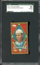 1911 T205 Gold Border Tobacco Charles Chief Bender Polar Bear SGC 4