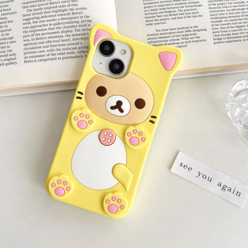 Süße 3D Rilakkuma Katze Krallen Hülle Cover für iPhone 16 Pro Max Plus 15 14 13 Pro - Bild 17 von 18