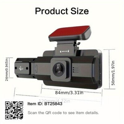 Car DVR Dash Cam Dual Lens 1080P Video Recorder G-Sensor Front and Rear Camera