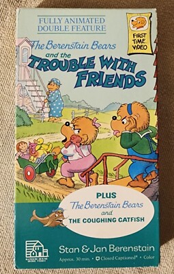 The Berenstain Bears Trouble With Friends and Coughing Catfish VHS Video Tape