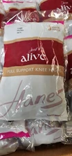 Hanes Alive 111800 Full Support Knee Highs 3-Pack Jet Black OSFM NEW