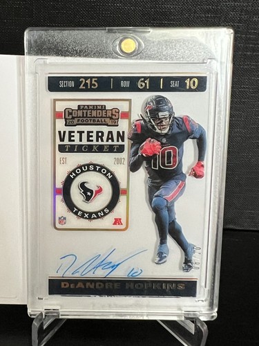 2019 Panini Contenders Veteran Ticket DeAndre Hopkins Auto Clear /10 #VTDH - Picture 4 of 7