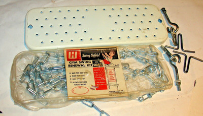 Vintage Sturdy-Rigid white metal swing seat NOS by Wessel playground gym set