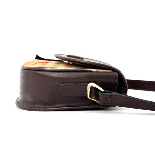 Burberrys Shoulder Bag Canvas Leather Brown Nova Check Shadow Horse #A423 - 第 5/24 張圖片