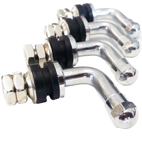 90 Degree Angle Car Motorbike Tyre Alloy Wheel Valve Silver Short and Long Bend - Picture 4 of 8