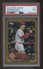 2023 Topps Chrome Shohei Ohtani #17 Gold Refractor 2/50 MVP Dodgers PSA 9 Mint