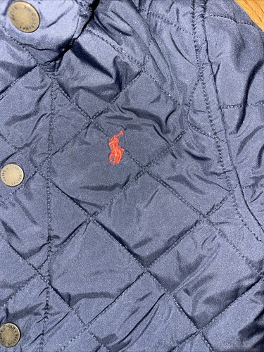 Polo Ralph Lauren Diamond Quilted Barn Blue Winter Jacket Unisex Size 7 - Picture 6 of 10