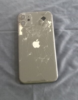 Original Apple iPhone 11 OEM Housing Cracked Back Glass Black | eBay