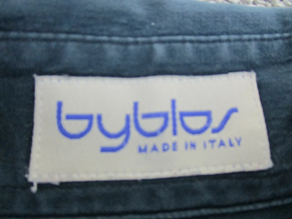 Camisa Byblos 50 Perla Botón a Presión Cuello Vintage Algodón Y2K Manga Larga Foto 4 de 4