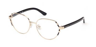 GUESS GU50156-D 032 Gold/Black Round Metal Eyeglasses Frame 53-16-140