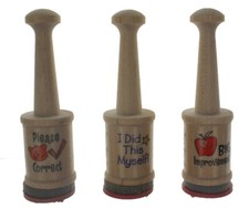 Hampton Art Rubber Stamp Lot of 3 Teacher Stamps Please Correct Improvement