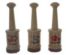 Hampton Art Rubber Stamp Lot of 3 Teacher Stamps Please Correct Improvement