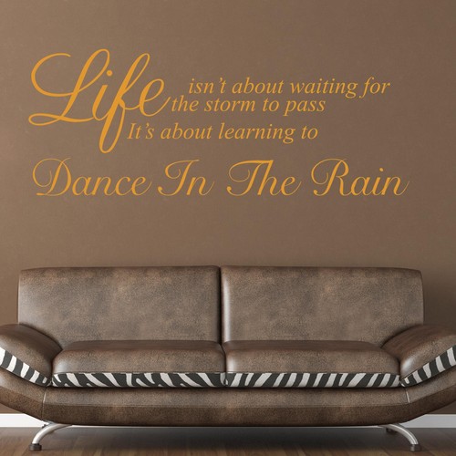 Dance In The Rain Quote Wall Sticker Decal Transfer Home Design Matt Vinyl UK - Imagen 10 de 36