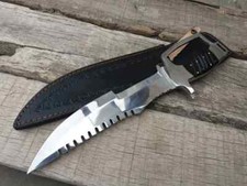 Handmade D2 Steel D-guard Bowie Knife With Leather Sheath Exellent Birthday Gift