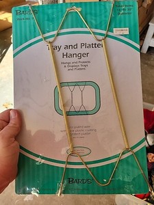 Bard's Display Tray And Platter Hanger Brass Plated Wire 16" To 30" Diameter
