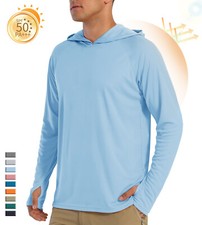 Men's UPF50 Hoodie Shirts Fishing Hiking Sun Shirts Quick Dry Workout T-Shirts
