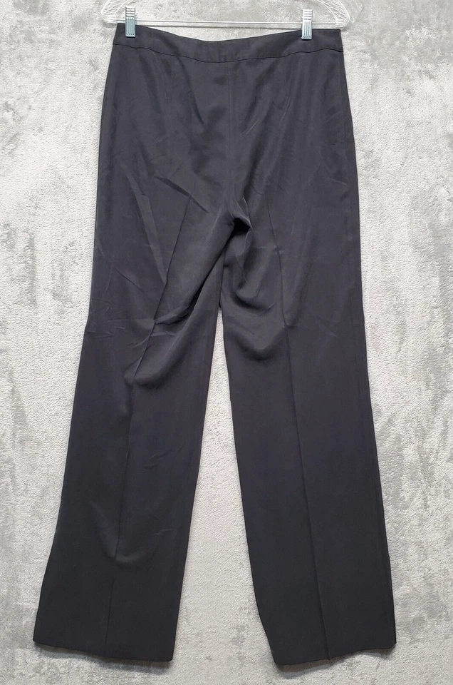 Tommy Bahama Pantalones Mujer 6 Negro Seda Pierna Recta Pantalones Ligeros Foto 2 de 4