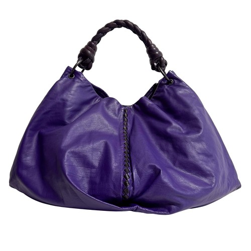 BOTTEGA VENETA Hobo Shoulder Bag Aubergine Leather