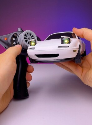 LDRC Drift RC Car Mazda Miata MX-5 LD1804 White Updated Transmitter Shocks Gyro
