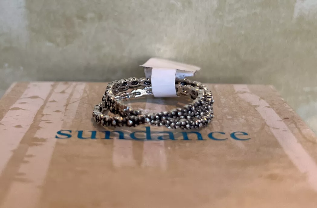NWT Sundance Catalog Silver Intertwined Flower Crowns Rings size