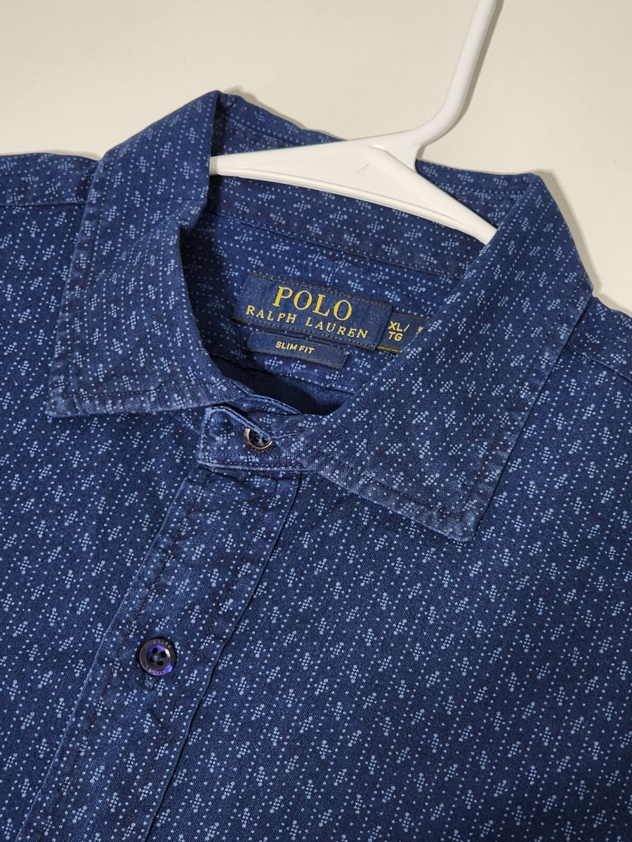 Ralph Lauren Slim Fit Button Down Shirt Men Size XL