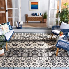 SAFAVIEH Outdoor VER097-3413 Veranda  Beige / Grey Rug