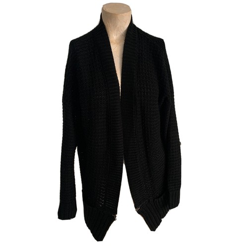 JJ Basics women Size M Black cardigan 