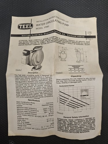 TEEL 5 Speed Water System Pump 1P965 With Flange & Gaskets N.O.S **READ INFO** - Picture 12 of 15