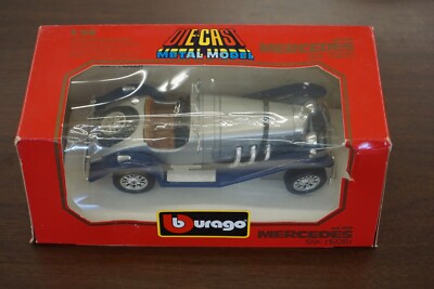 Burago 1/24 Scale 1928 Mercedes Silver DieCast (4149)