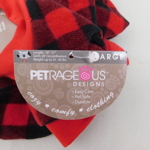 Petrageous Buffalo Check Sherpa Bear Dog Christmas Pajamas - Red, Large #9102 - Picture 10 of 15