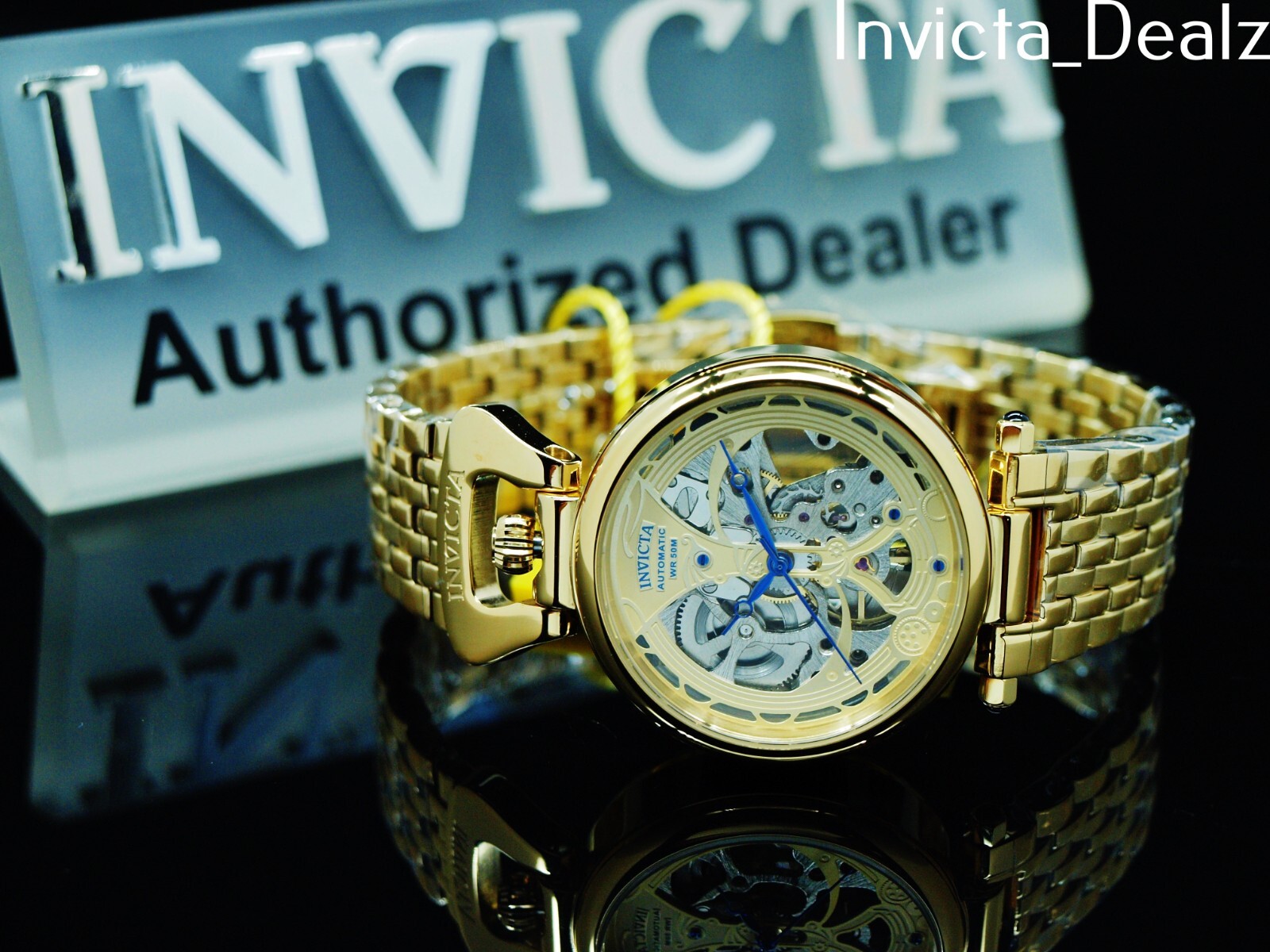 Invicta Women's 36mm Objet d'Art Skeletonized Automatic Gold Tone SS Watch