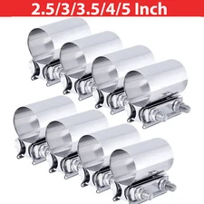 4/8pcs 2/2.5/3/3.5/4/5 Inch Butt Joint Exhaust Band Clamp Stainless Steel T304