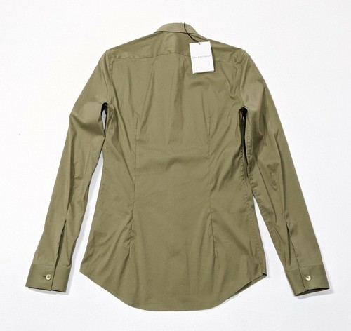BNWT Balenciaga Mens Slim Field Shirt Military Khaki IT 37 UK 14.5 RRP £475 - Picture 3 of 8