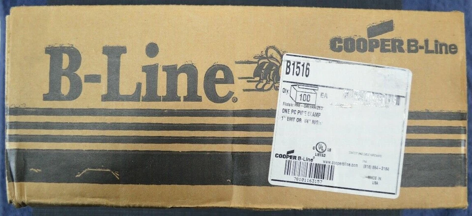 B-Line B1516 One Piece Pipe Clamp 1" EMT or 3/4" Rigid - Lot of 100 - Image 4 of 4