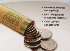 200 Dime Preformed Shotgun Wrappers Roll Coin Storage MMF Bank Tube Rolls Dimes