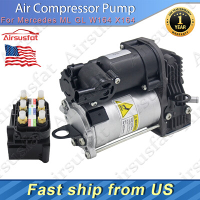 For Mercedes GL ML W164 X164 Air Compressor Pump with Valve Block US ...