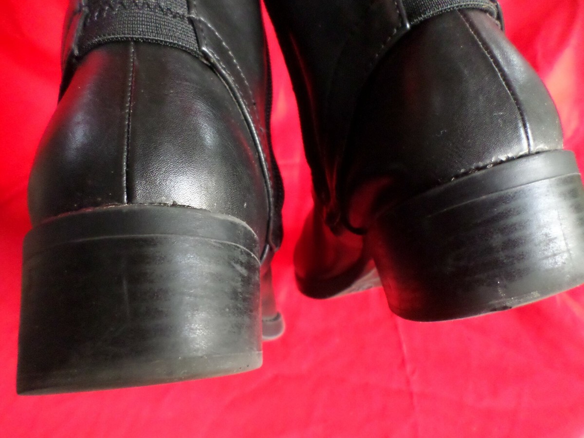 Bottes D'équitation Target Noir - Taille 8 - Fermeture Zip Dos Stretch - Simili Cuir - Occasion