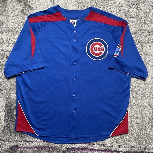 Veste Vintage Chicago Cubs Majestic - Bleu, Boutonnée, Taille 2XL - Rare