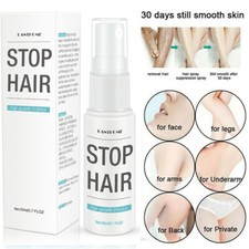 Natural Permanent Hair Removal Spray Painless Stop Hair Growth Inhibitor Remover