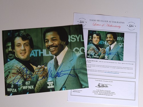 Signiertes Foto Sylvester Stallone + Carl Weathers - Autogramme mit COA - Rocky - Bild 4 von 5