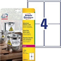 Avery Zweckform L4774-20 Wetterfeste Folienetiketten (99,1X139 Mm Auf Din A4, Ex