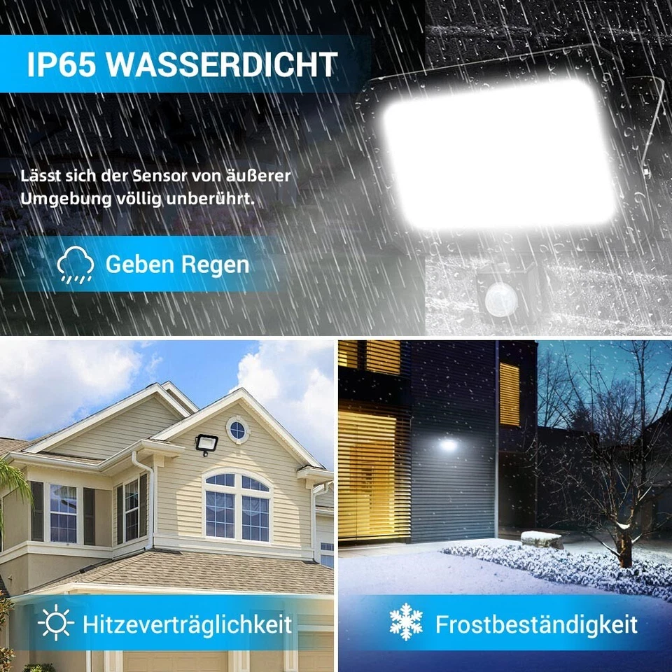 5000LM 50W LED Fluter Strahler Außenlampe Scheinwerfer Kaltweiß IP66 für Garten - Bild 2 von 4