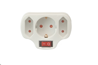 Multistecker Adapter Schuko Verteiler Mehrfachstecker (3-Fach Mit Schalter)