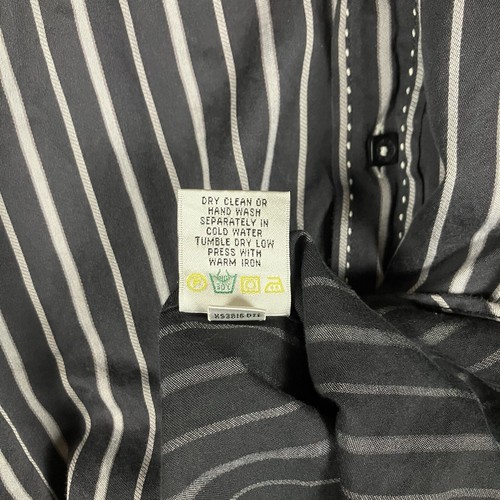 Bugatchi Shaped Fit Shirt Mens Large Gray Striped Button Up Long Sleeve - Picture 8 of 13