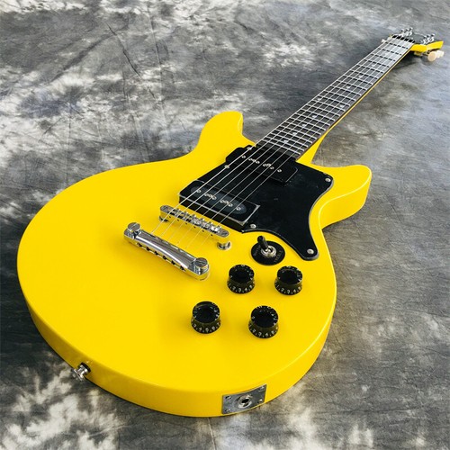 New Yellow Special Double Cutaway TV Electric Guitar P-90 Pickup Chrome Hardware - Picture 5 of 6