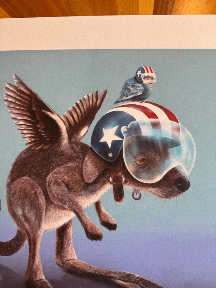 Pintura original firmada por Brett Crawford arte graffiti sobre lienzo Falcaroo Knievel Foto 4 de 4