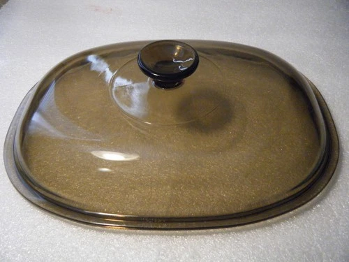 Vtg Pyrex LID ONLY F-14-C Fits 4L Visions By Corning Oval Oven Roaster Amber