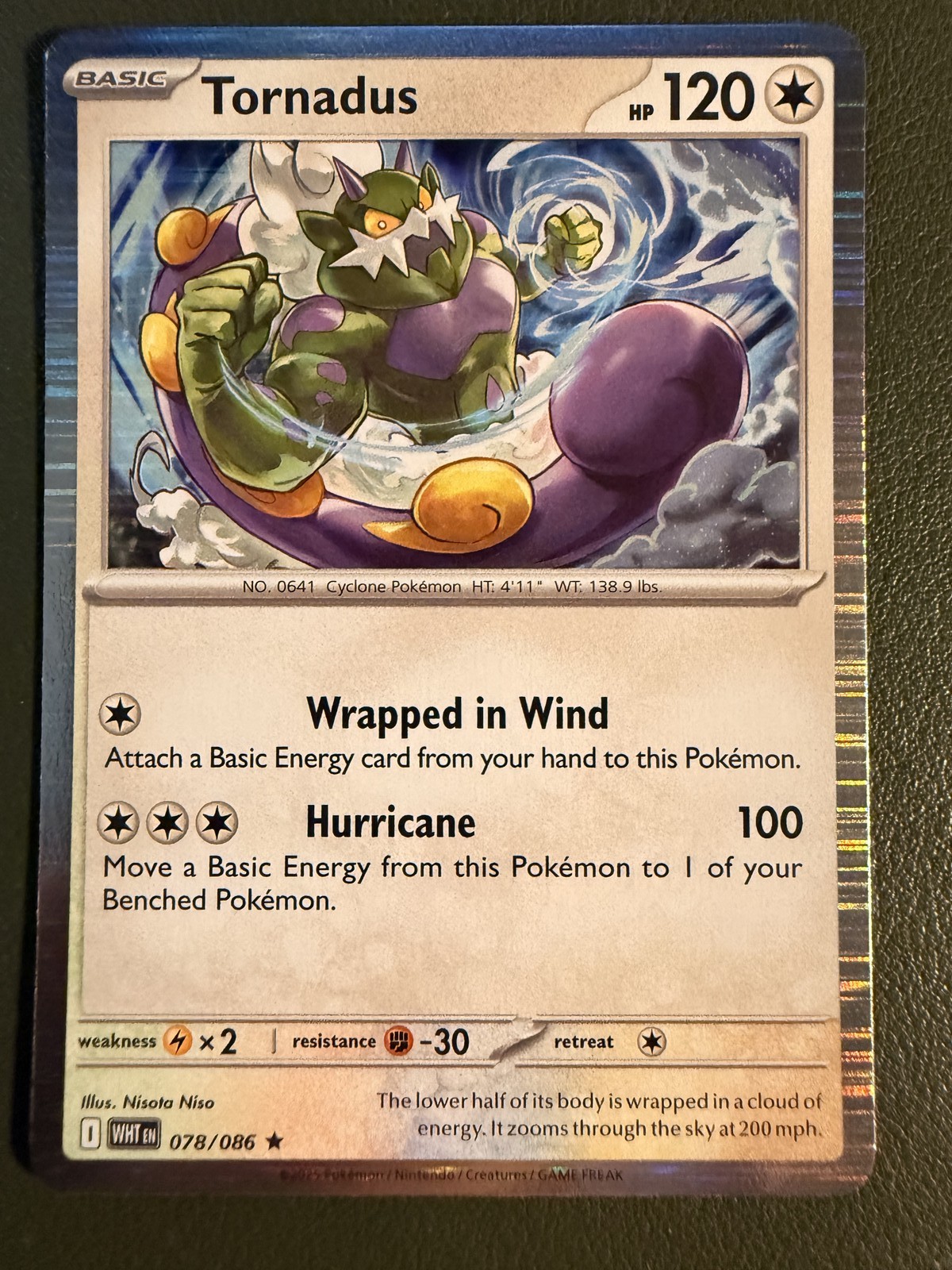 Pokemon TCG Tornadus 78/86 White Flare SV10.5 Holo NM
