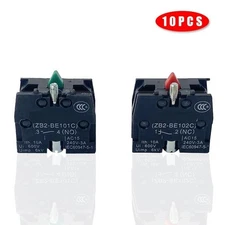 10PCS XB2 Push Button Switch Contact Block 10A ZB2-BE101C (NO) ZB2-BE102C (NC)